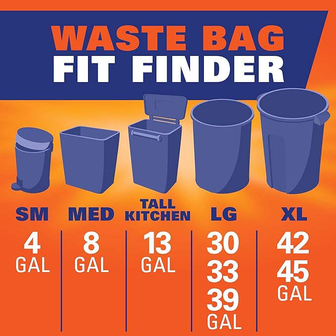 Hefty Ultra Strong 30 Gallon Trash Bags, Large Trash Bags 30 Gallon Size
