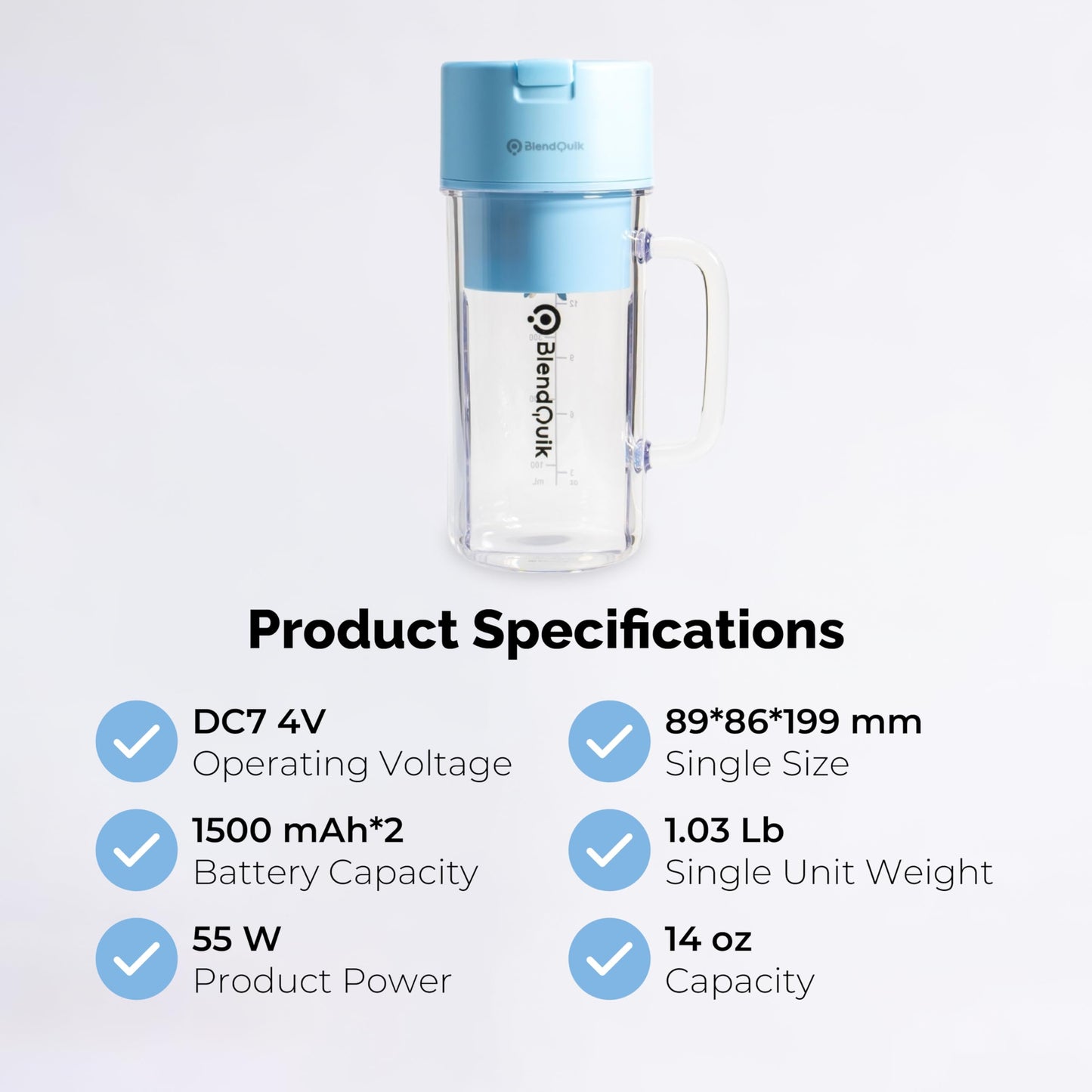 Personal Portable Blender For Shakes & Smoothies, Leakproof & Stylish Portable Mason Jar Shaker, Rechargeable Mini Blender with 10-Blade Blending System 14oz, Pink