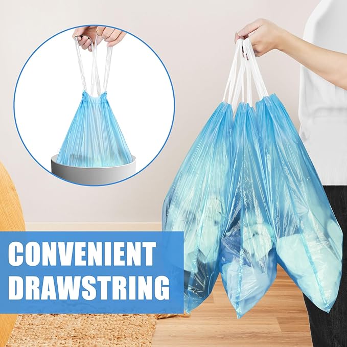 4 Gallon Trash Bags Drawstring 100 Count, JUKFITA Strong Small Garbage Bags
