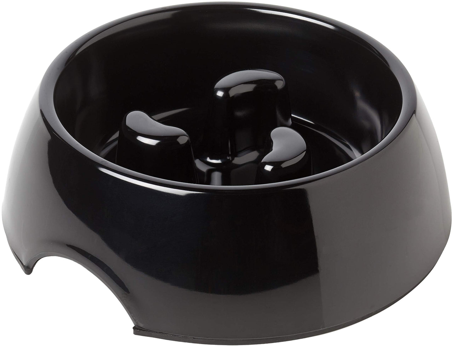 Rosewood Anti-Scoff Slow Feeder Dog Bowl – Large Heavy-Duty Melamine Food Bowl for Medium to Large Breeds – Aids Digestion & Reduces Gulping – Slip-Resistant, Durable & Easy to Clean – Black