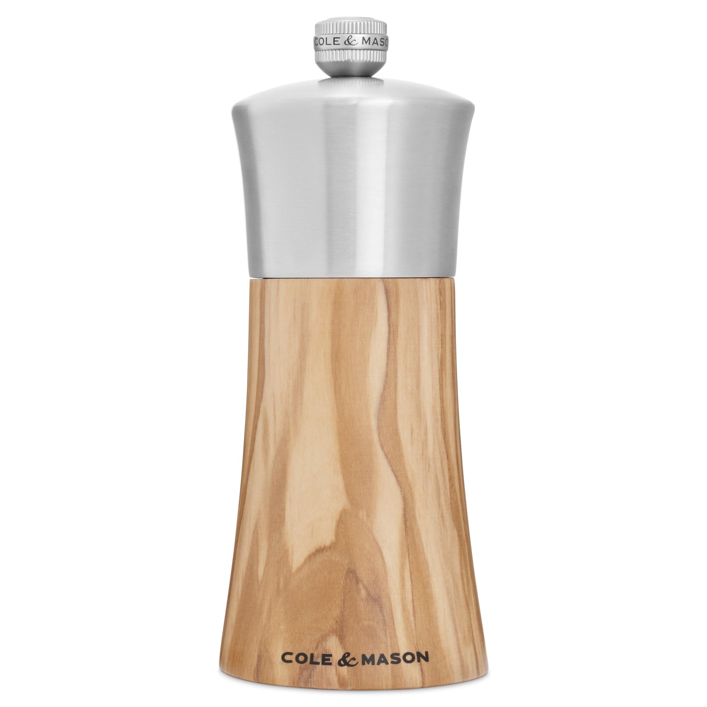 Cole & Mason Bromley Pepper Mill, 6" - Pepper Grinder with Ultra-Sharp Grinding Mechanism - Flavor-Enhancing Pepper Shaker - Refillable Mill with Adjustable Grinding - Olive Wood, Pepper Mill