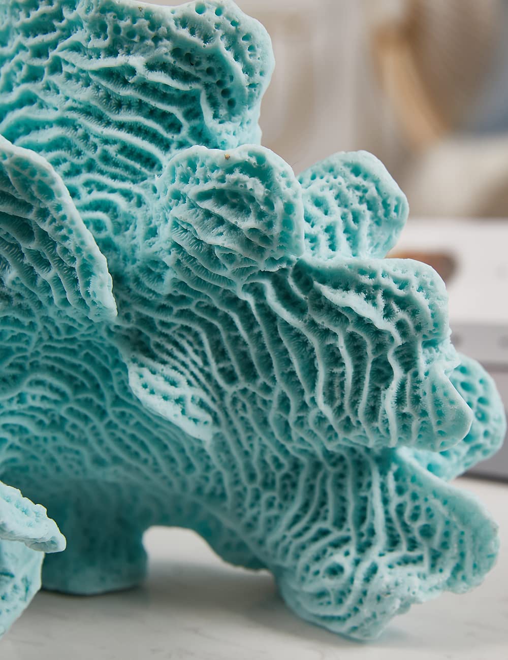 HAUCOZE Coral Decor Ocean Sculpture Statue Modern Home Art 9.4 Inch
