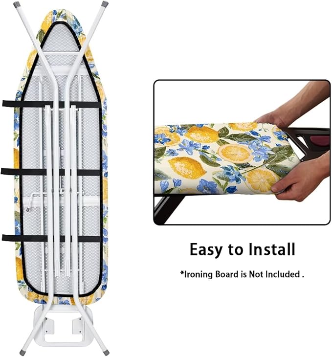 Yellow Lemon Ironing Board Cover and Pad 15x54 Inch, Iron Board Cover