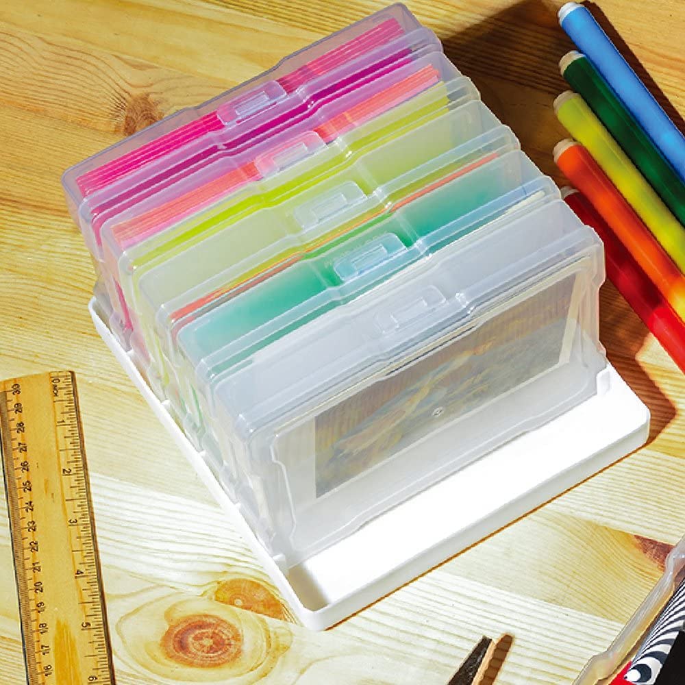 novelinks Transparent 4" x 6" Photo Storage Cases - Craft Cases Plastic Storage Container Box - 12 PACK (Transparent)