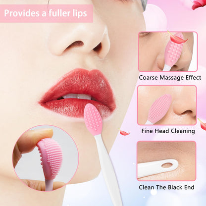 5PCS Silicone Scrubber Set, Lip & Face Cleansing Brush and 2PCS Exfoliating Face Brush for Men & Women