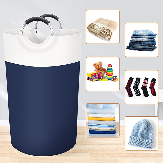 BlissTotes 90L Laundry Basket, Freestanding Laundry Hamper, Collapsible Dirty