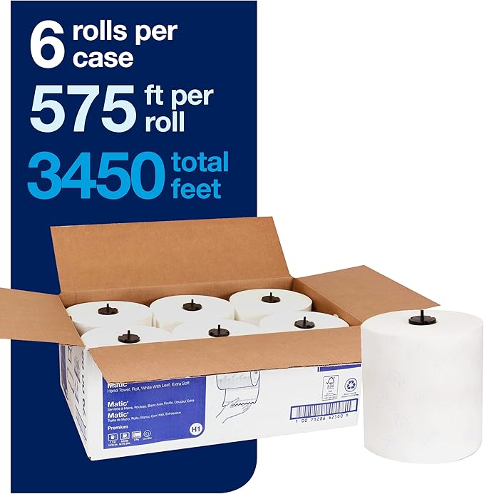 Tork Matic Soft Hand Towel Roll & Matic Paper Hand Towel Roll White H1
