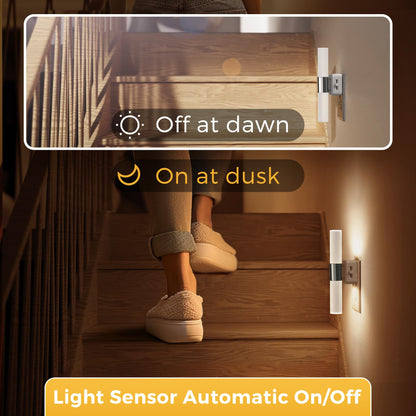 L LOHAS LED Night Light,Dimmable Night Lights Plug into Wall, 2 Pack Acrylic Nightlights with 0-100 LM Adjustable Brightness, 3000K Plug in Night Light with Dusk to Dawn Sensor, for Bathroom Hallway