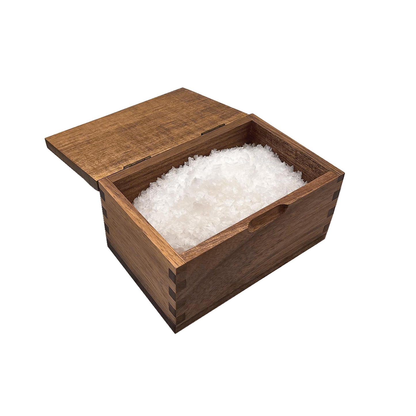 Itomoyo Acacia Wood Salt Cellar with Flip Lid, 20 oz Large Salt Box for Kitchen Counter, Salt Keeper for Gourmet Salts, Spices and Seasonings