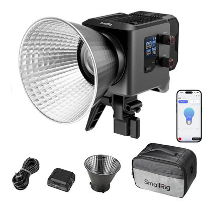 SMALLRIG RC 220D Pro 220W COB Video Light, Daylight Continuous Output Light 5600K, CRI 95+, Modular Body Design Bowens Mount Light, Support 3 Power Supply Methods, App Control for Photography