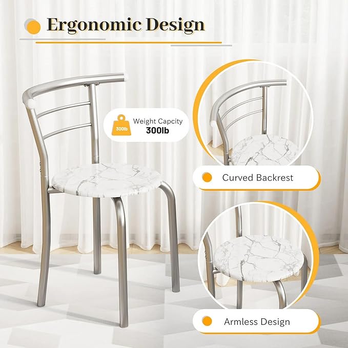 Shahoo 3-Piece Wooden Dining Table Set, Kitchen Breakfast Nook Sets
