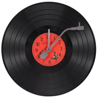 ZOYPAR Musical Black Vinyl Record Wall Clock Battery Operated Music Room Decor Decoration Art Hanging Clocks- 11.81inch