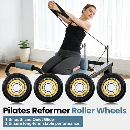 Replacement Roller Wheels 32mm, Compatible with Aero Pilates Reformer Machines, Smooth and Quiet Glide, Wear-Resistant & Durable, High-Density POM Material, 8mm Axle Diameter, Anti-friction, Safe & Precise Workout, 4 Pieces Per Pack