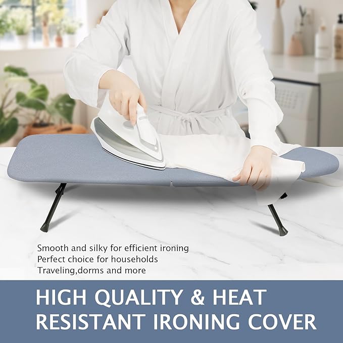 SheeChung Small Ironing Board Tabletop 12"x32", Mini Table Top Ironing Board