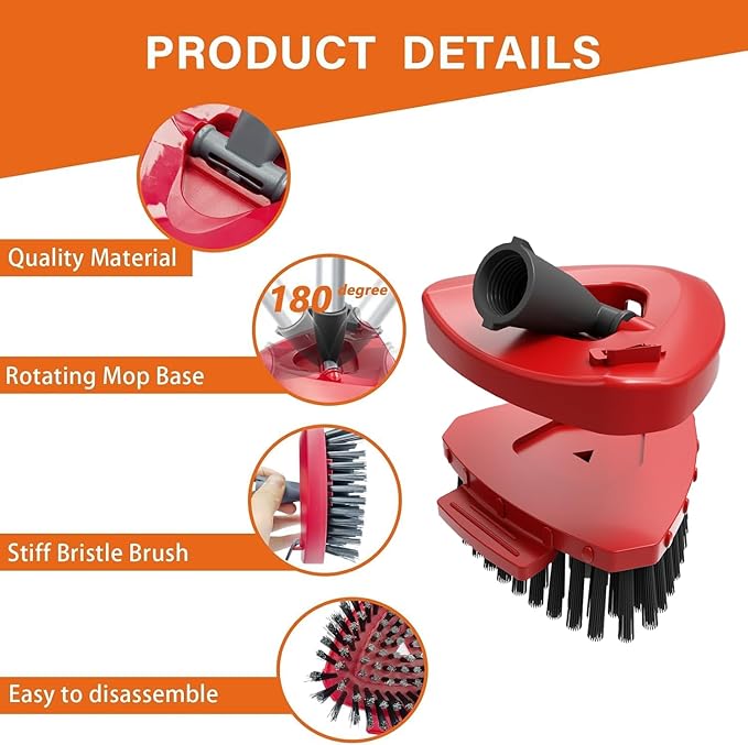 Small Spin Mop Replace Head Base + Scrub Brush