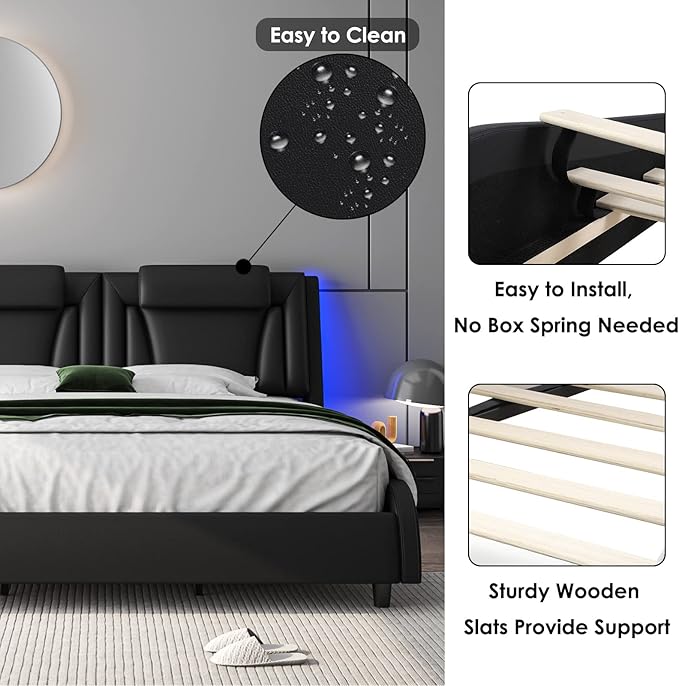 Keyluv King Size LED Bed Frame