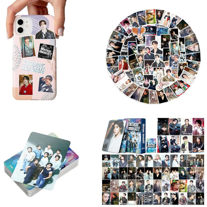 X9H8N9 Skz Merch Stray Fans Gifts Set,Including Photocards, Stickers,Photocards Binder, Coaster,Lanyard,Sticky Notes,Keychain, Pins,Mirror
