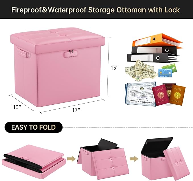 DocSafe Storage Ottoman Foot Rest Stool