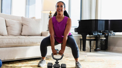 Convert Dumbbells into Kettlebell by SEWD – Adjustable Weights & Up to 220LB Capacity Kettlebell Handle for Weight Lifting, 90-Degree Rotating Handle, Compatible with Dumbbells (max 1.5" handle diameter, min 4.5" handle length）