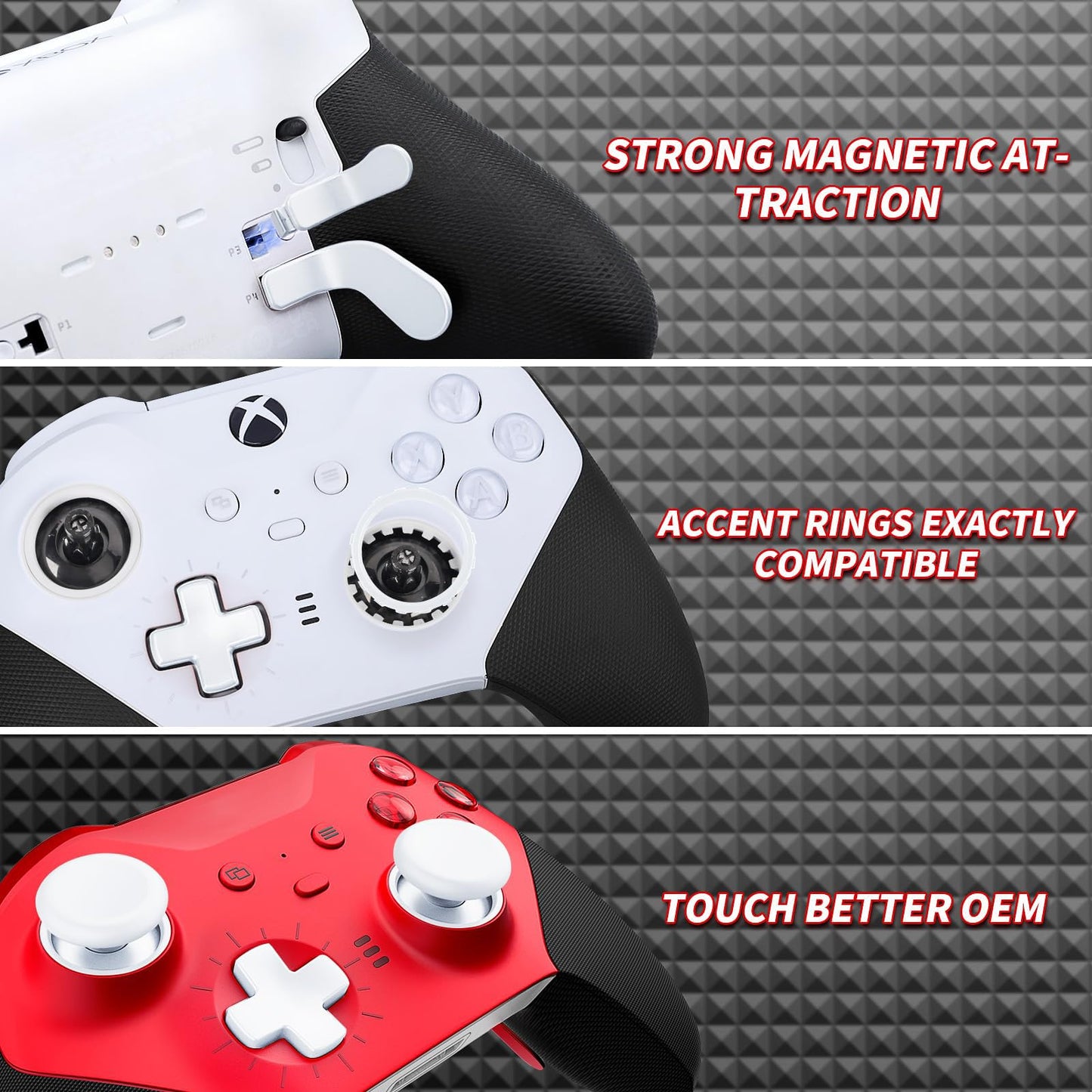 TOMSIN Thumbsticks&Paddles for Xbox Elite 2 Controller,15 In 1 Accessories Pack with Case for Xbox Elite Controller Series 2 Core,6 Metal Thumbsticks,4 Paddles,2 D-pad,Protection Rings (White)