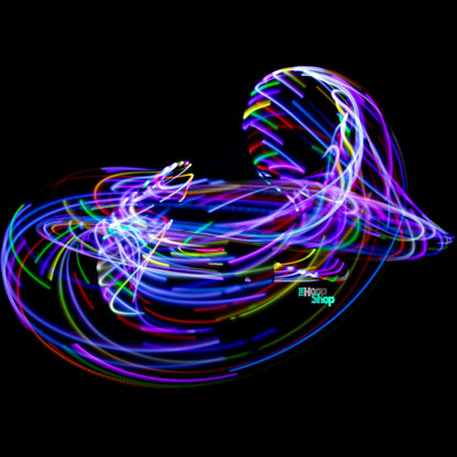 The Hoop Shop Light Up LED Hula Hoop Designed and Hand Crafted in Michigan with Beautiful Auto Strobing Rainbow Lights