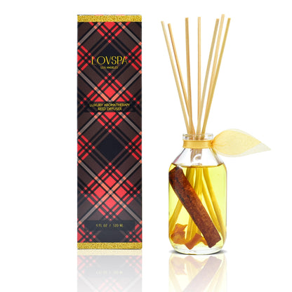 LOVSPA Reed Diffuser Set, Smoked Vanilla Scented Oil Diffuser with Sticks, Home Fragrance Accessories for Bathroom Shelf Decor, Aroma Diffusers for Home or Office Fall Decor, USA Made