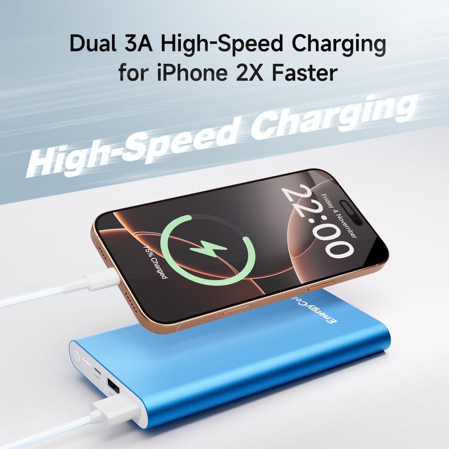 Pilot 4GS Portable Charger 12000mAh Fast Charging Power Bank Dual 3A High-Speed Output Battery Pack Compatible with iPhone 16 15 14 13 12 11 and More (Rose Gold)