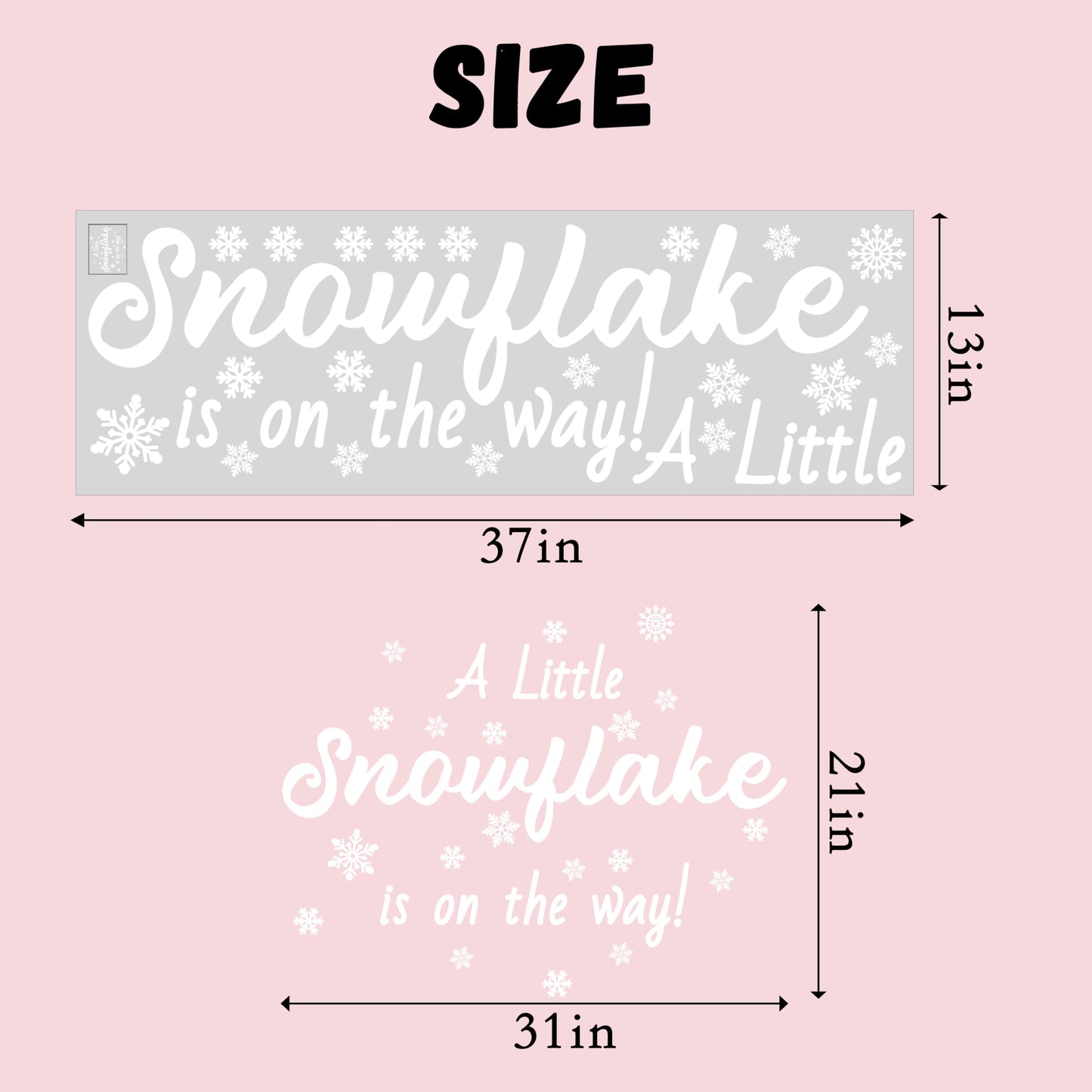 ZAIBIANHAO A Little Snowflake is On the Way Decal - Winter Wonderland Baby Shower White Frosty Backdrop,Gender Reveal Decorations,Christmas Sign Birthday Party Supplies