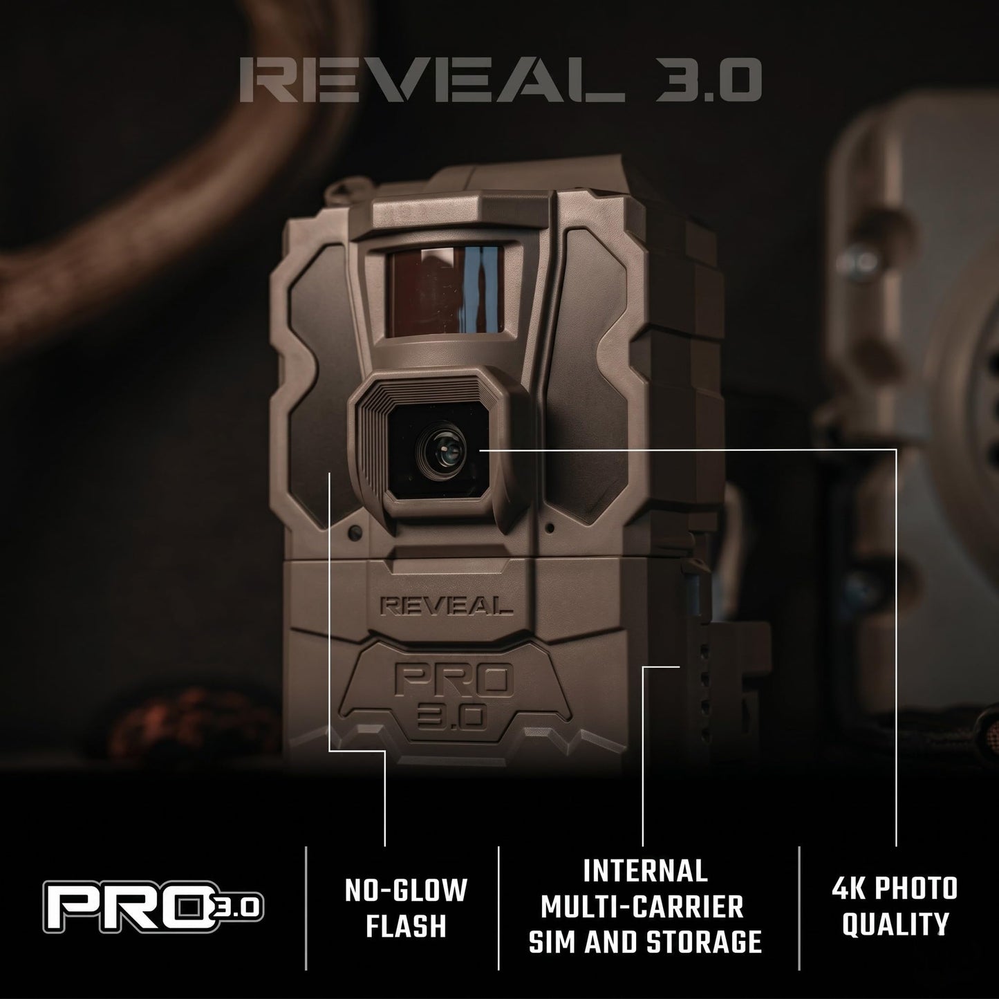 TACTACAM Reveal Pro 3.0 Cellular Trail Camera – Auto Connect 4G LTE, 4K Photos, No-Glow IR Flash, Extended Battery, Built-in GPS, On-Demand Video, Best Hunting & Property Camera