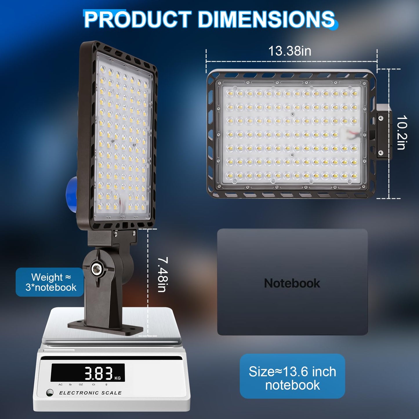 Tomourd 240W LED Parking Lot Light, with Dusk to Dawn 150LM/W Super Bright Outdoor Shoebox Street Lights IP65 Commercial Security Area Flood Lighting with Adjustable Bracket Heavy-Duty 100-277V
