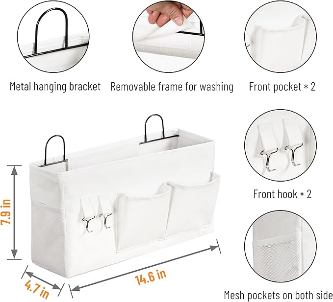 2pcs Large Wall Hanging Storage Bag, Door Closet Linen Fabric Pockets Organizer