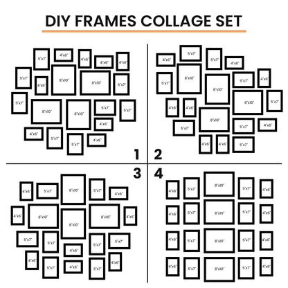Venusmiles 20 Pack Picture Frames Collage Wall Decor, Gallery Frame Set for Wall Mounting or Tabletop Display, Multi Sizes Including 4pcs 8x10, 8pcs 5x7, 8pcs 4x6, Oak