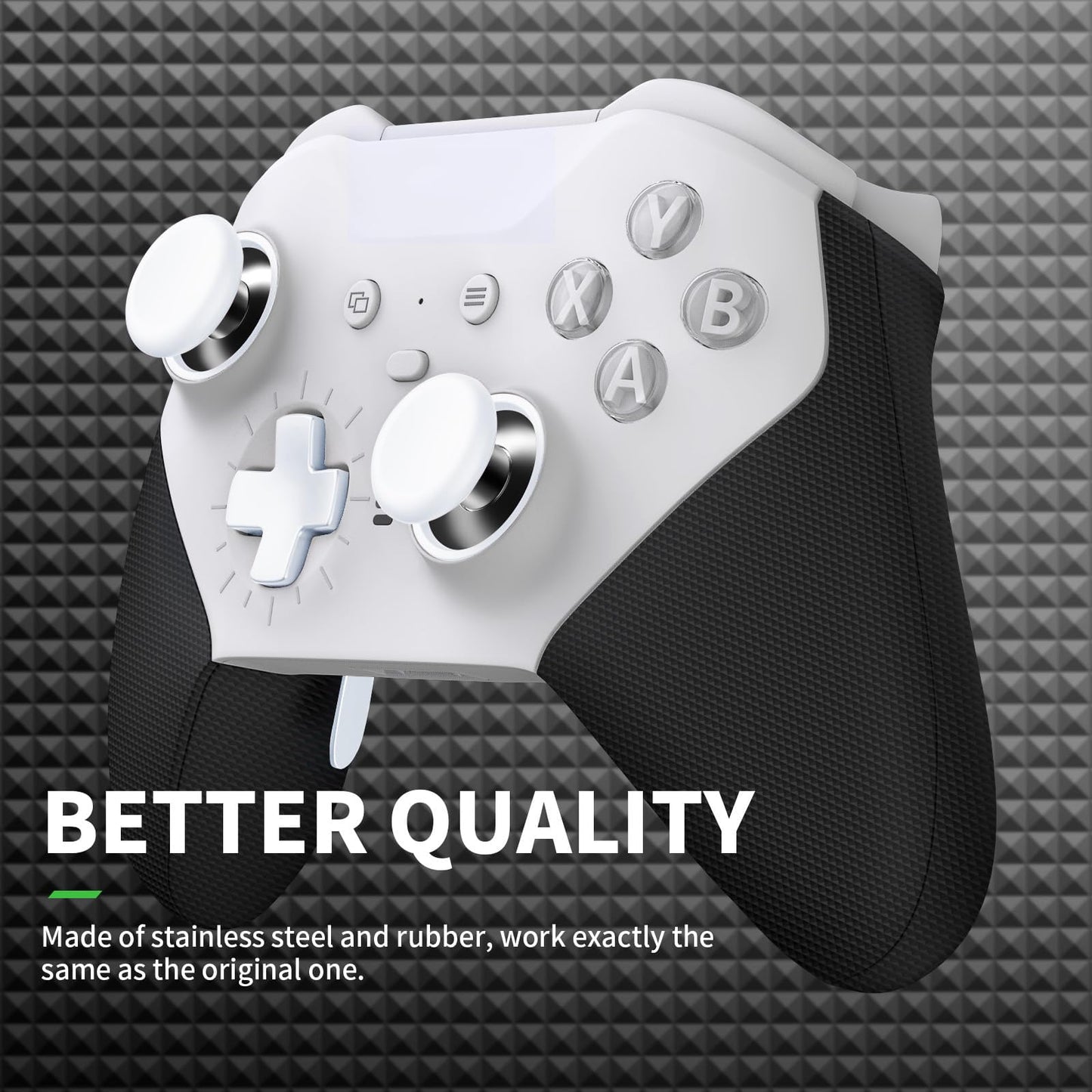 TOMSIN Thumbsticks&Paddles for Xbox Elite 2 Controller,15 In 1 Accessories Pack with Case for Xbox Elite Controller Series 2 Core,6 Metal Thumbsticks,4 Paddles,2 D-pad,Protection Rings (White)