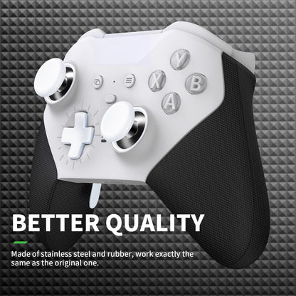TOMSIN Thumbsticks&Paddles for Xbox Elite 2 Controller,15 In 1 Accessories Pack with Case for Xbox Elite Controller Series 2 Core,6 Metal Thumbsticks,4 Paddles,2 D-pad,Protection Rings (White)
