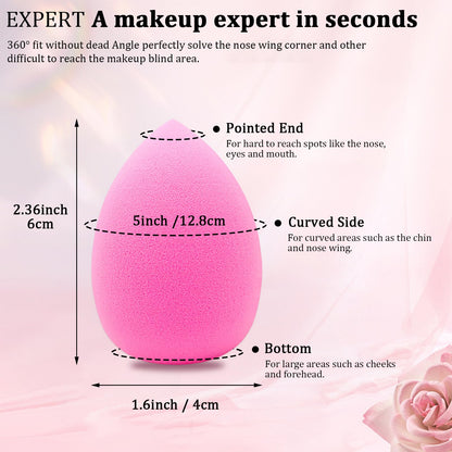 12 Pieces Professional Makeup Sponge Set,Latex Free Flawless Soft Setting Face Puffs,Multicolor Beauty Sponge Blender Cosmetic Applicator for Powder,Liquid,Facial Makeup Tools