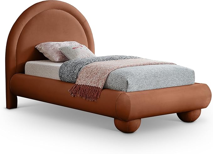 Meridian Furniture MadridCognac-T Madrid Collection Art Deco Twin Bed