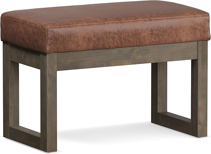 SIMPLIHOME Milltown Small Ottoman Bench