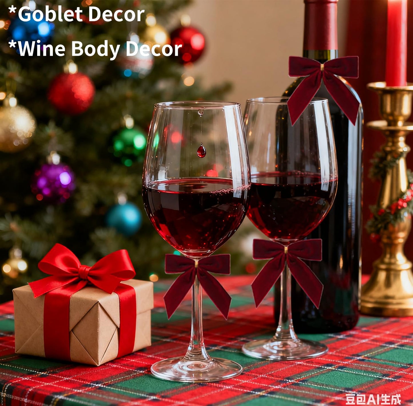 Doacpcr 24 Pcs Burgundy Small Velvet Bows for Valentines Day Decorations, 3.5 Inch Xmas Velvet Ribbon Bow Ornaments for Christmas Farmhouse Wreath Garland DIY Craft Gift Wrapping Decorative, 1" W