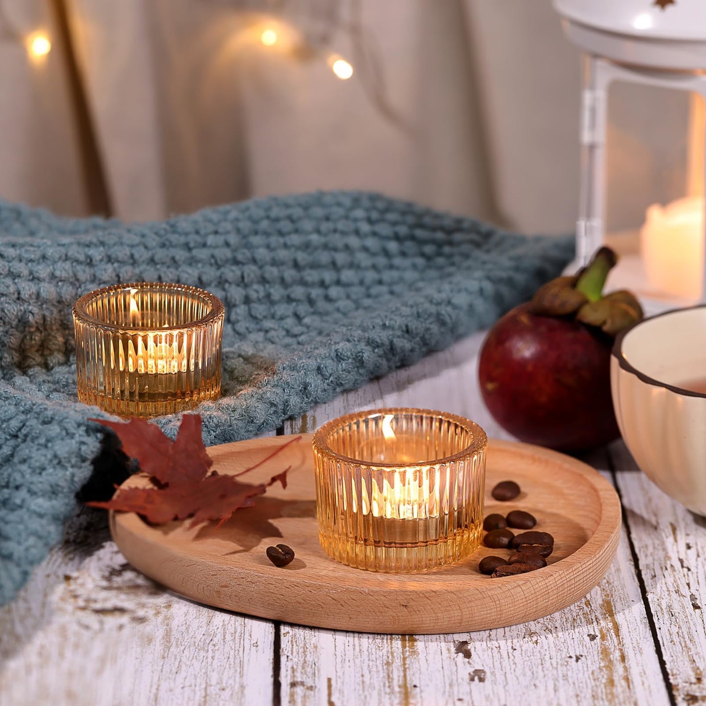 HAVITI 24 Pack Tealight Gold Candle Holders, Votive Tea Light Candle Holder Glass for Gold Centerpieces Fall Wedding Table Decor, Party Supplies, Home Decor
