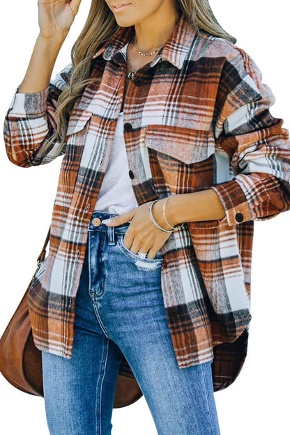 AUTOMET Womens Fall Outfits Fashion Clothes Shackets Flannel Plaid Button Down Long Sleeve Shirts Jackets