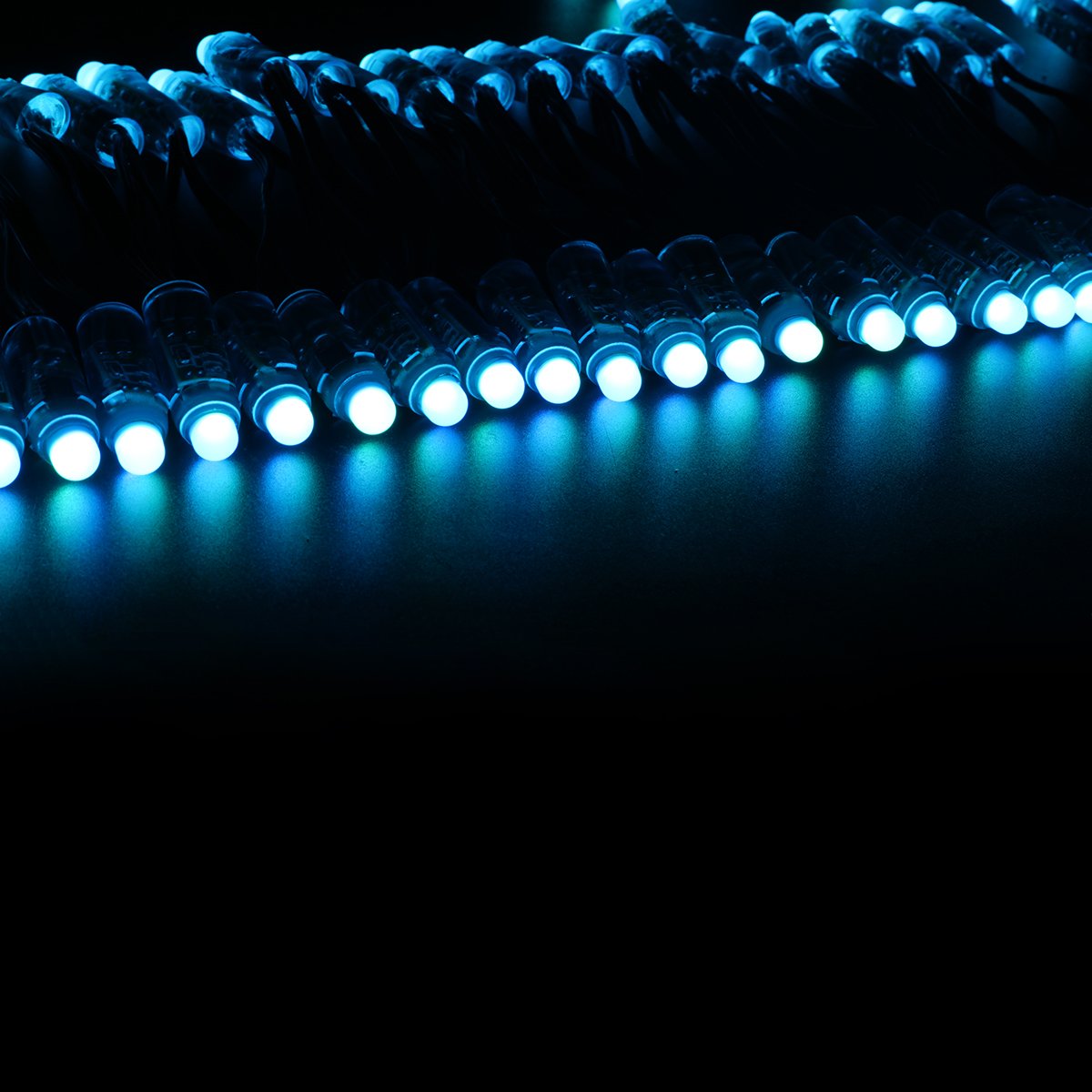 WESIRI WS2811 Diffused Digital RGB LED Pixel Lights Green Wire Individually Addressable Round DIY LED Pixels Module IP68 Waterproof DC5V 50pcs/Set
