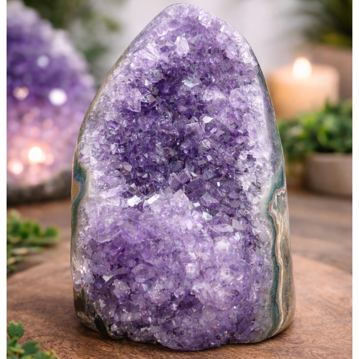 Natural Amethyst Cluster Crystal (0.5–1 lb) Raw Purple Amethyst Druzy Geode from Brazil – Healing Crystal for Meditation, Chakra Energy Balance, Reiki, Spiritual Decor & Home Decoration
