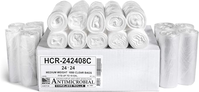 Aluf Plastics High Density Trash Bags, 10 Gallon, 8 Micron,