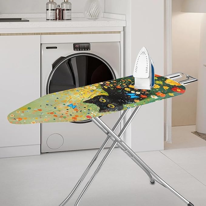 GLENLCWE Black Cat Hippie Flower Ironing Board Cover, 54x15 inches, Iron Board