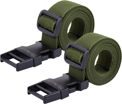 Ratchet Straps,Luggage Conveyor Belt, Lashing Straps,Tie Down Straps,Heavy Duty Utility Strap with Quick Release Buckle Adjustable Nylon Short Straps for Strapping Backpacks (2 pcs) (Green)