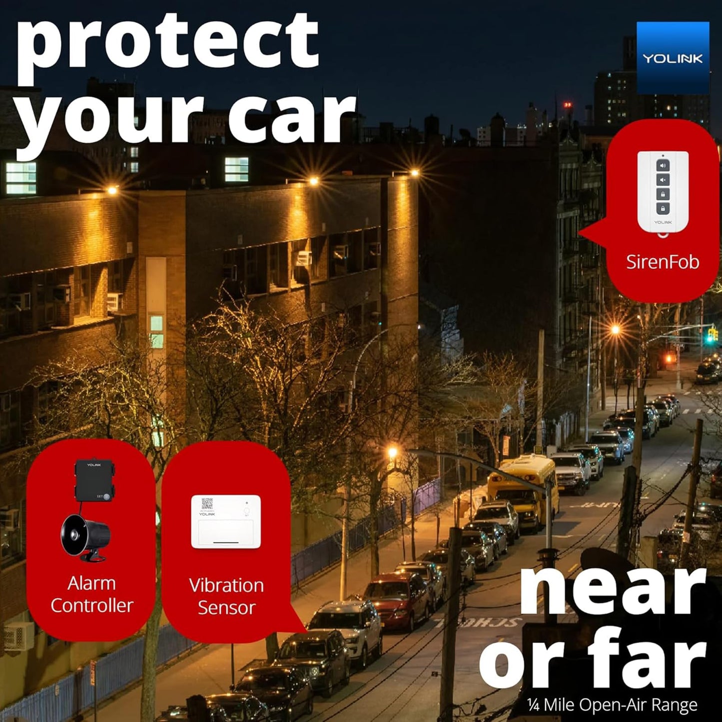YoLink Hub and Outdoor Security Siren & Smart Alarm Controller Kit - Loud 110 dB, Wireless, Battery-Powered, 1/4 Mile Range, Android-iOS App, Alexa, Google, IFTTT, Home Assistant