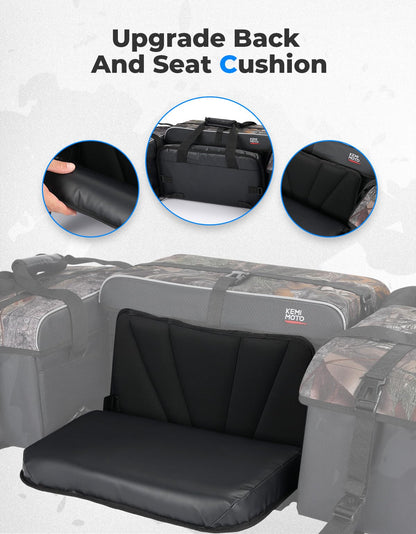 KEMIMOTO ATV Storage Bags with Cooler Bag, 76L Large ATV Bags Rear Rack Bag, Upgraded Four Wheel Cargo Rear Seat Bags Compatible with Polaris Sportsman Fourtrax Can-Am Kawasaki Arctic Cat CFMOTO