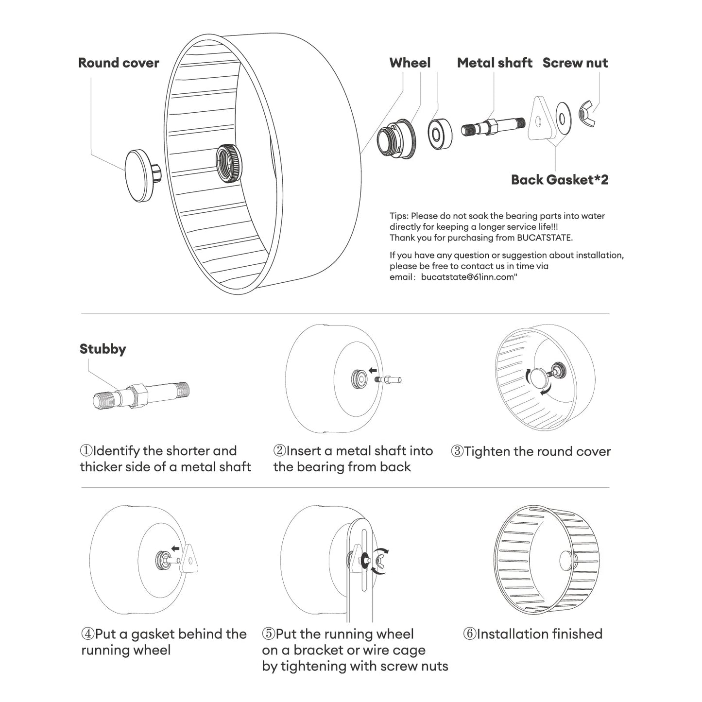 BUCATSTATE Hamster Wheel Silent, 18cm Quiet Spinner for Gerbil Dwarf Syrian Hamster Rat Mice