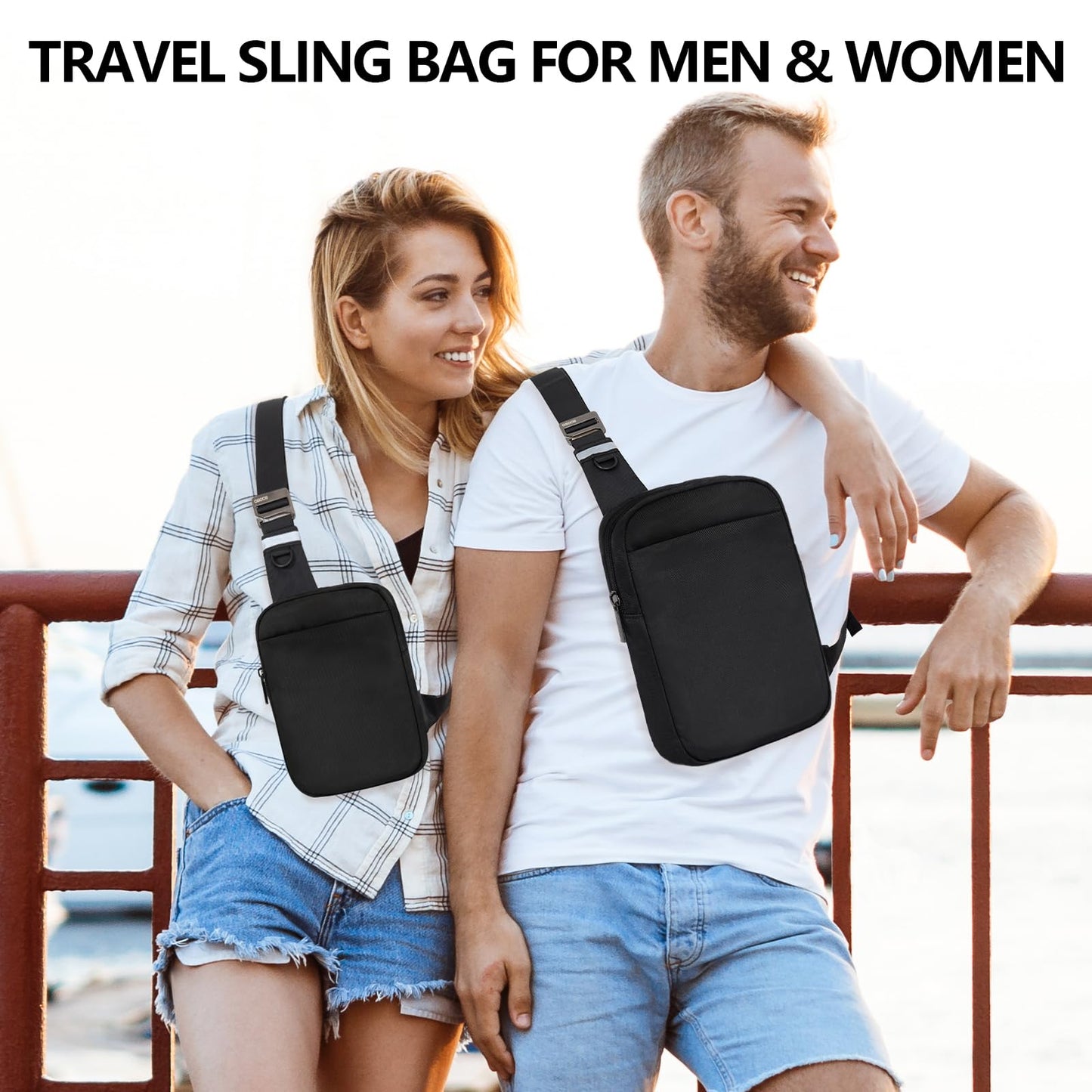 OSOCE Small Sling Bag for Men Women with RFID Pocket, Anti Theft Crossbody Chest Bag Casual Daypack Travel Bag for Hiking Shopping
