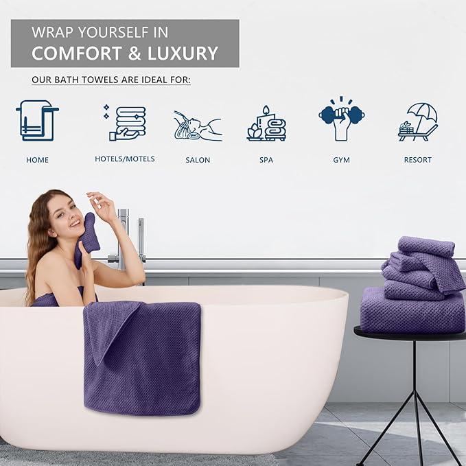 Extra Large Bath Towel Set of 4, Oversized Bath Sheet Super Soft Highly